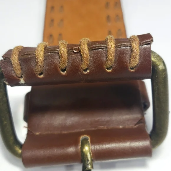 Antique Handmade ,3 Pieces / Elegant Men's Leather Belt &Hand Stitching